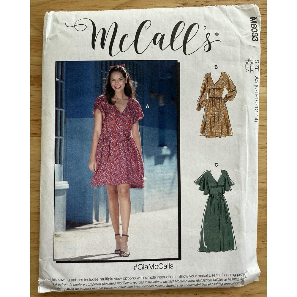 McCall's Sewing Pattern M8083 Misses' Dresses W/ Belt‎ Uncut FF #GiaMcCall's
